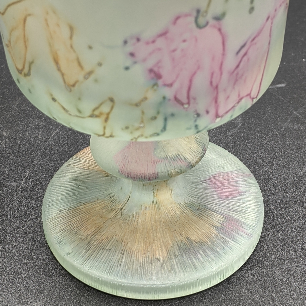 Watercolor Satin Glass Goblets Set From Israel - Picture 5 of 10